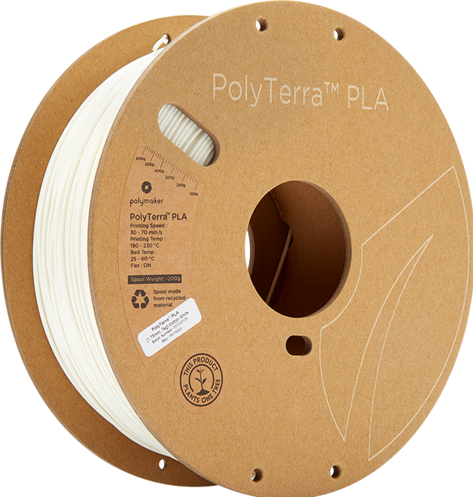 Produktbild Polymaker PolyTerra (PLA, 2.85 mm, 1000 g, Weiss)