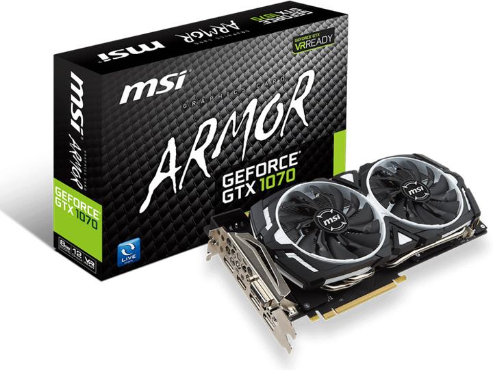 Actual product image MSI GeForce GTX 1070 ARMOR OC (8 GB)