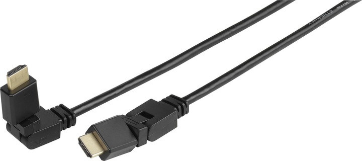 Actual product image Vivanco High Speed HDMI Cable with Ethernet, 4K UHD, 2x360 degree HDMI-A male, 1.5 m (1.50 m, HDMI)
