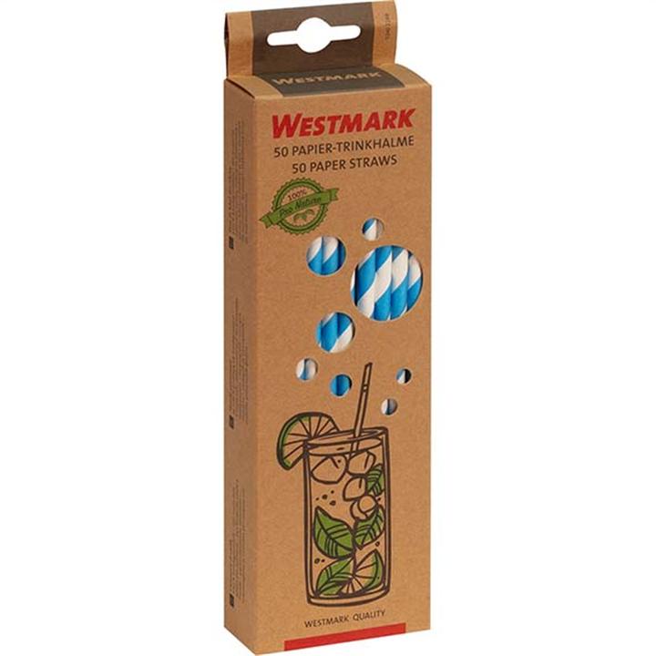 Image du produit Westmark 50 pailles en papier, bleu-blanc, 19,7 cm, 50 sb (50 x)