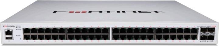 Actual product image Fortinet FortiSwitch-448E-FPOE - Layer 2/3 FortiGate switch controller compatible PoE+ switch with 4 (48 Ports)