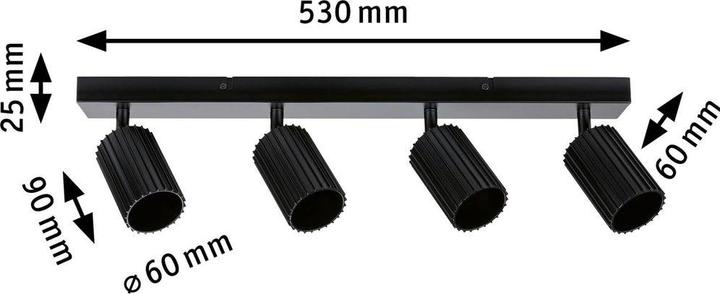 Produktbild Paulmann Spotlight Lirena GU10 max. 4 x 10W Schwarz matt Metall (GU10)