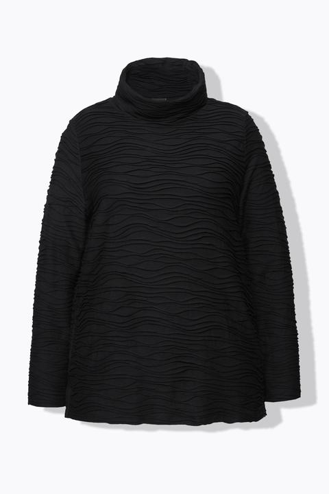 Actual product image Ulla Popken Wave Textured Turtleneck Blouse (54)