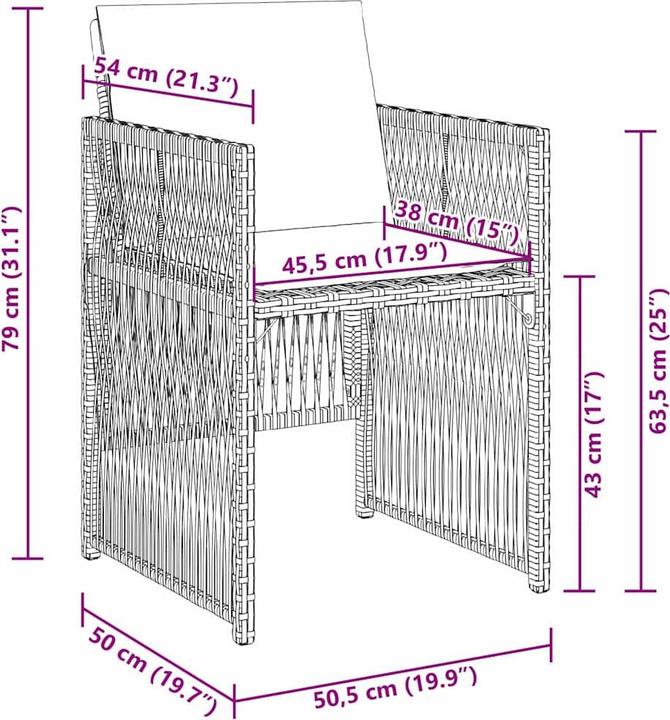 Actual product image vidaXL Garden dining set (80 cm)