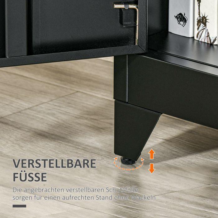 Actual product image Swisshandel24 Sideboard Filing cabinet with louvre doors Wardrobe Storage cabinet with shelves Living room (75 x 33 x 110 cm)