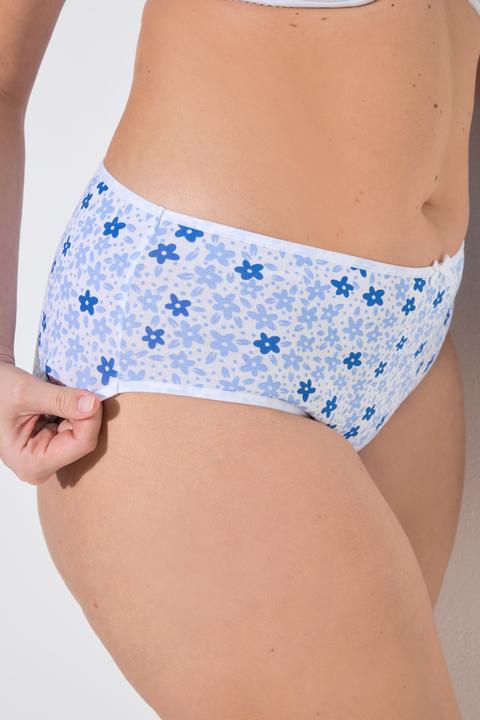 Produktbild Ulla Popken Midislips, 5er-Pack, Blumen/Blautöne (46, 48, 5er Pack)