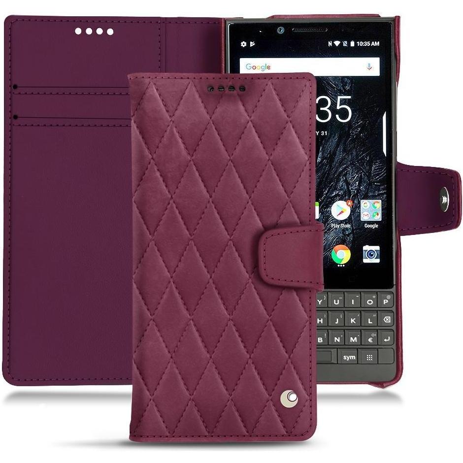 Noreve Lederschutzhülle Wallet (Blackberry KEY2), Smartphone Hülle, Violett