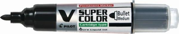 Image du produit Pilot Marqueur permanent begreen v super color, rond spids, sort (Argent, 10 x)