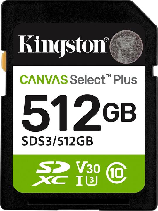 Kingston Canvas Select Plus (512 GB, SD, SDXC, U3, UHS-I)