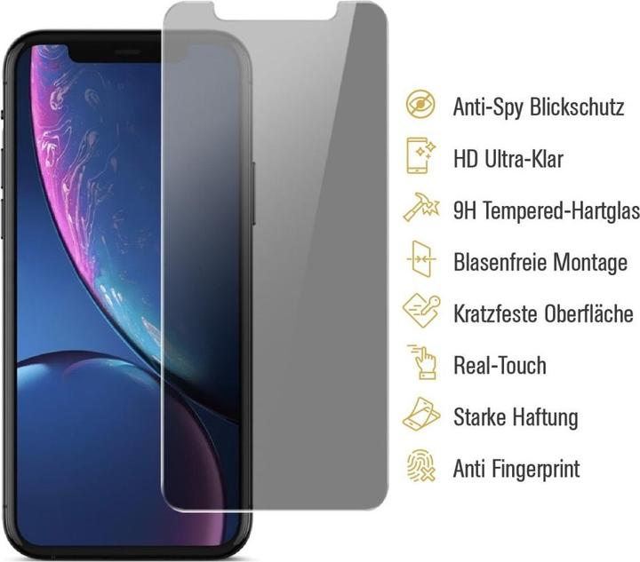Produktbild Protectorking 1x Echtes Tempered 9H Panzerhartglas Blickschutz (1 Stk., Apple iPhone XS Max)