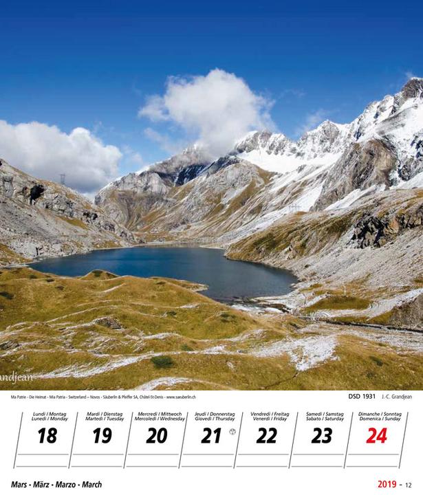 Produktbild Novos Bildkalender Ma Patrie/Die Heimat/Mia patria/Switzerland (1 Woche / 1 Seite)