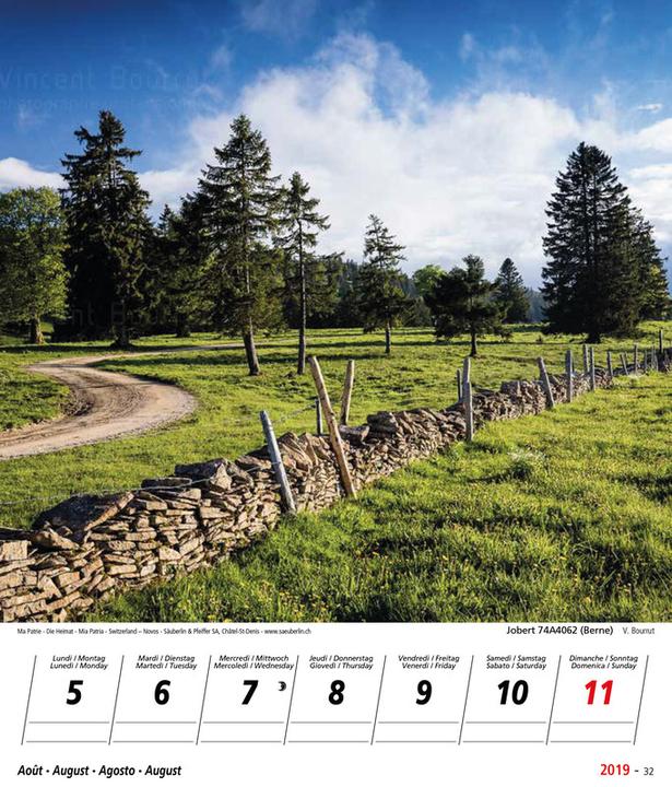 Produktbild Novos Bildkalender Ma Patrie/Die Heimat/Mia patria/Switzerland (1 Woche / 1 Seite)