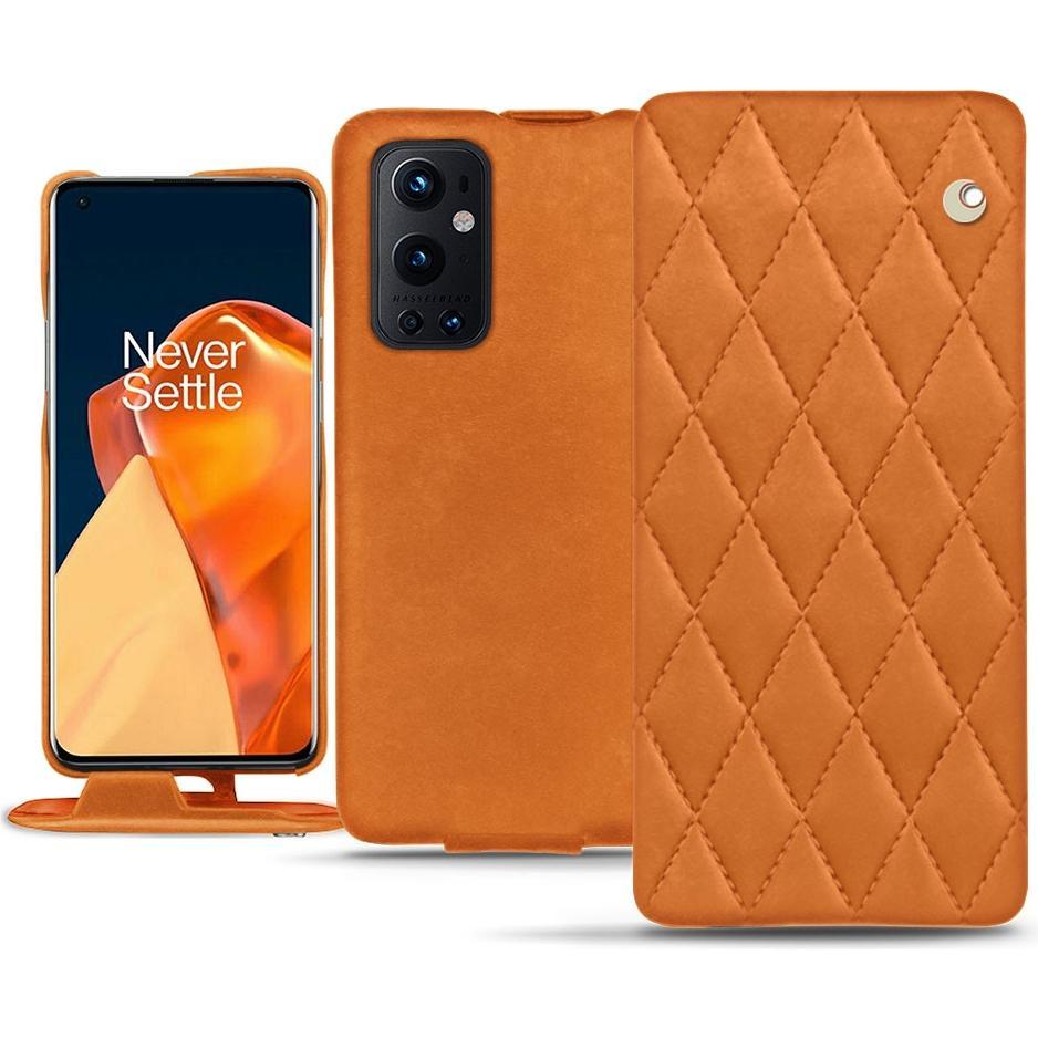 Noreve Lederschutzhülle vertikal (OnePlus 9 Pro), Smartphone Hülle, Orange