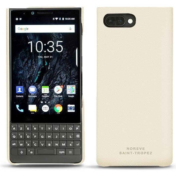 Noreve Lederschutzhülle (Blackberry KEY2), Smartphone Hülle, Weiss