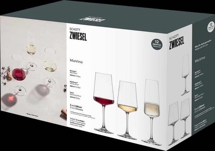Immagine prodotto Schott Zwiesel Set di bicchieri Mio Vino (38 cl, 12 Occhiali, Set di bicchieri da vino)