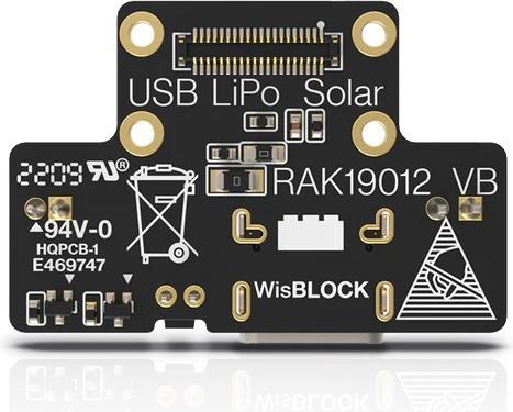 Actual product image RAK Wireless WisBlock RAK19012 LiPo USB Solar Power Board
