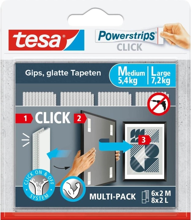 Actual product image tesa Powerstrips Velcro adhesive pads (7.20 kg)