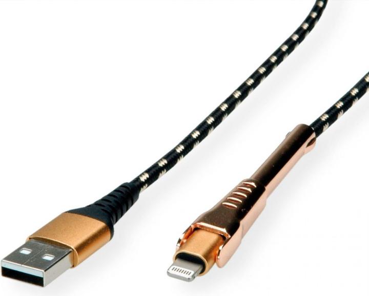 Image du produit Roline Câble Lightning en or (1 m, USB 2.0)