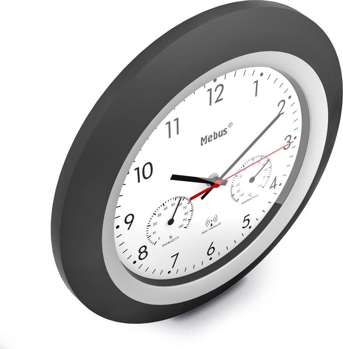 Produktbild Mebus 19449 Funk-Wanduhr mitThermo-/Hygrom. (30 cm)