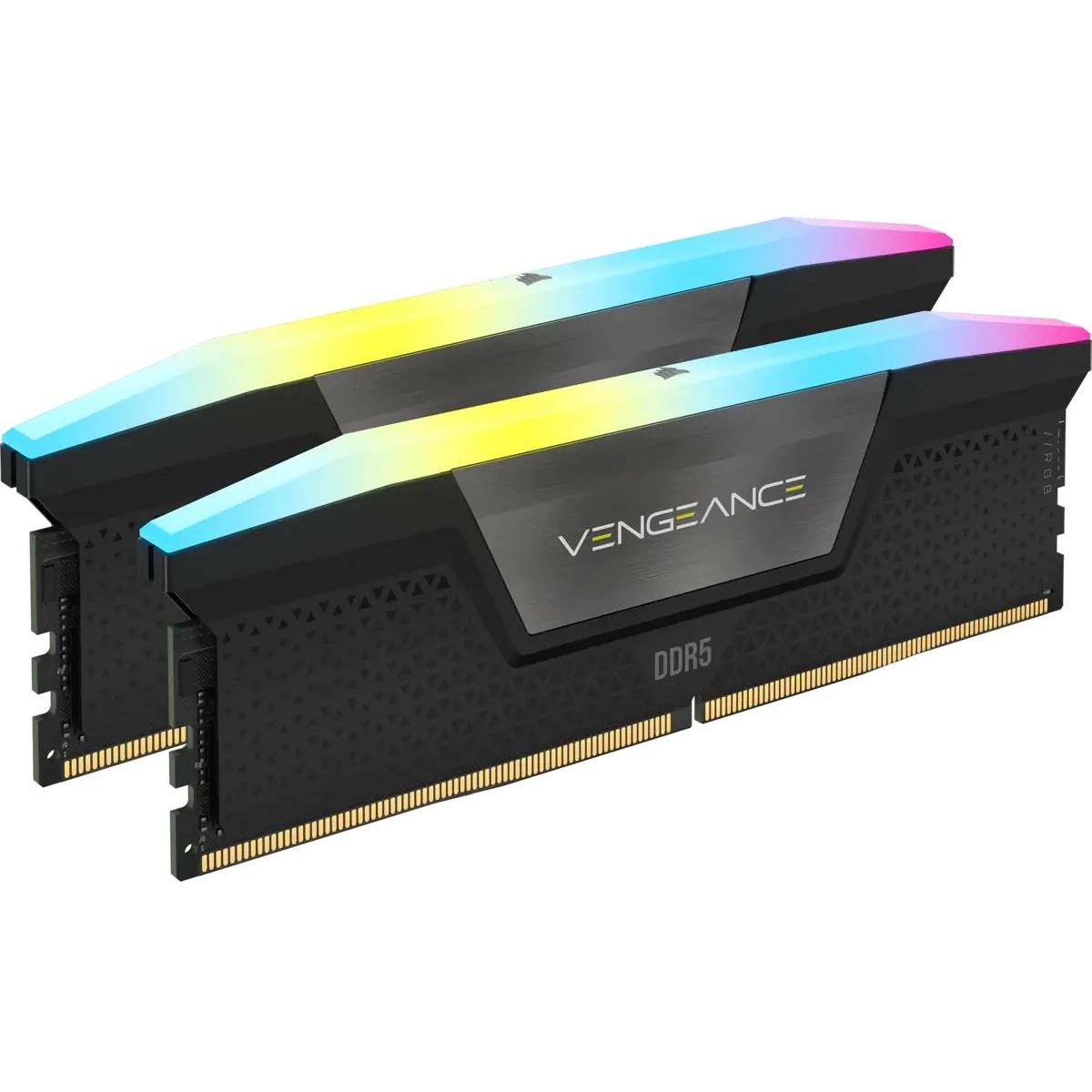Corsair Vengeance RGB (2 x 16GB, 6200 MHz, DDR5-RAM, DIMM), RAM, Schwarz