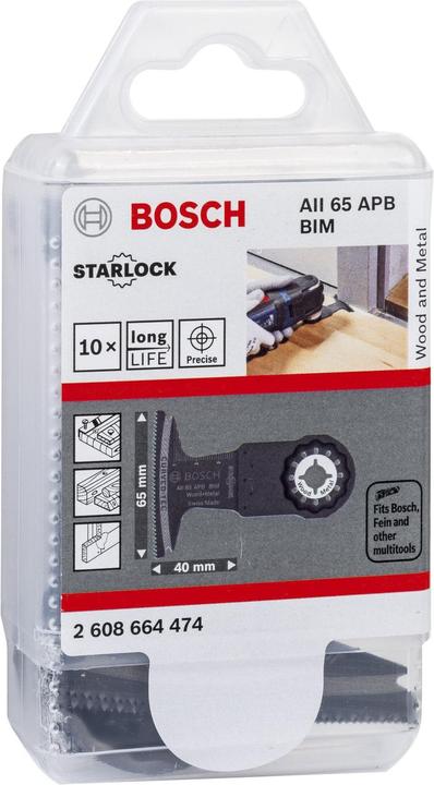 Produktbild Bosch Professional Zubehör BIM Tauchsägeblatt AII 65 APB, Wood and Metal, 40 x 65 mm, 10er-Pack