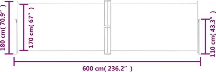 Produktbild vidaXL Seitenmarkise (6 m)