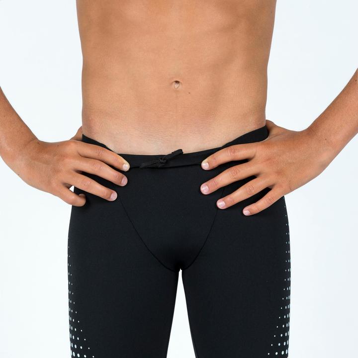 Image du produit Nabaiji Maillot de bain jammer natation Garçon - 500 Fitib noir mesh blanc (158)
