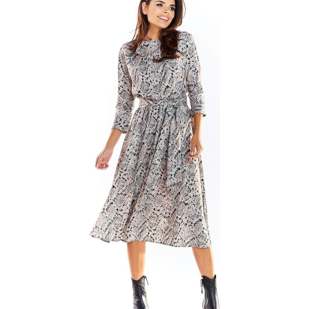 Awama, Damen, Kleider, Alltagskleid, Grau, (M)