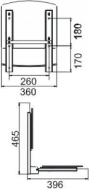 Produktbild Keuco Klappsitz PLAN CARE Sitzfläche 363mm vc/we (110 kg)