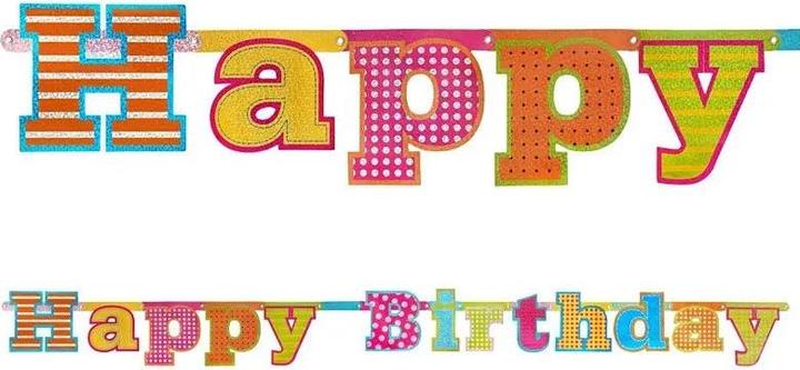 Produktbild Partydeco Banner Happy Birthday,16 x 166cm (1 pkt / 1 pc.) (1 Stück)