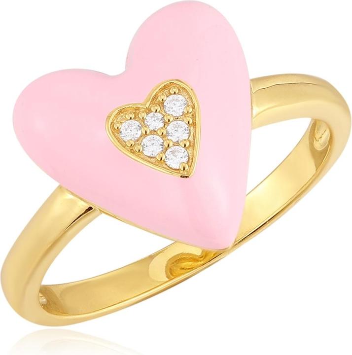 Image du produit Glanzstücke München Femme coeur argent sterling zirconium or jaune - 33874 (54, Argent 925)