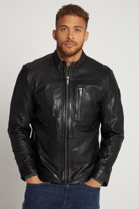 Produktbild JP1880 Lederjacke, Leder, Bikerstyle, Stehkragen, Zipper (3XL)
