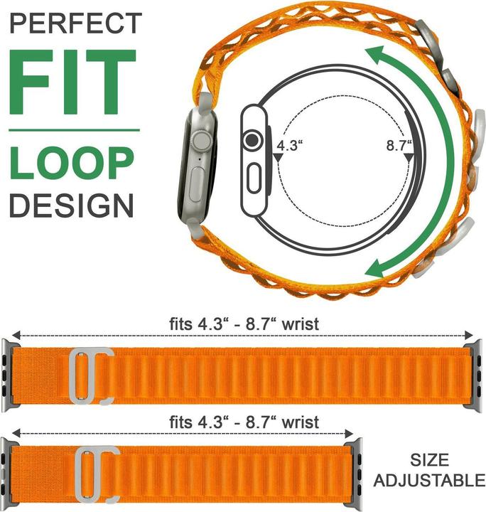 Produktbild Nalia Alpine Nylon Smart-Watch Armband (Nylon, Silikon)