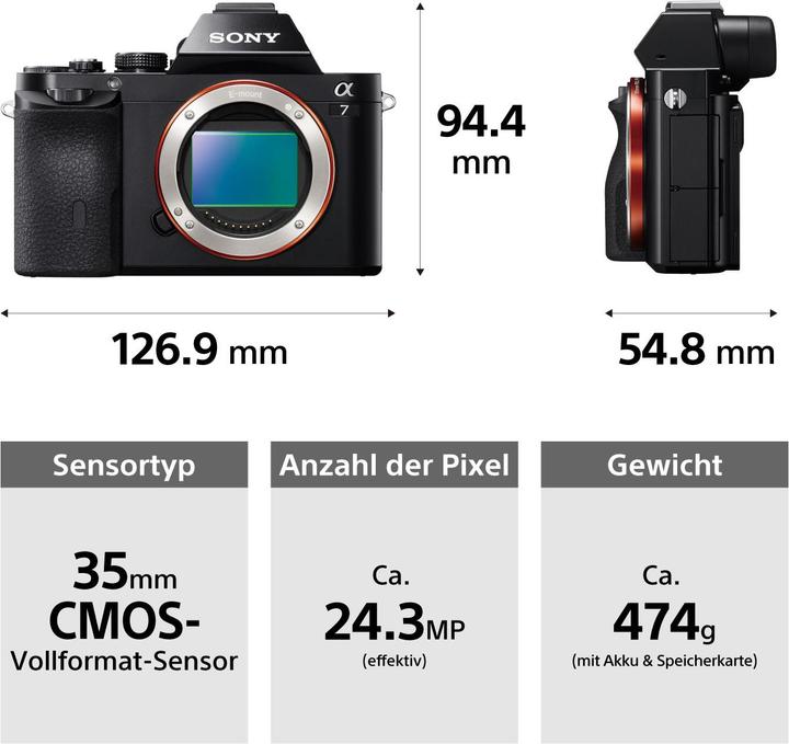 Produktbild Sony Alpha 7 Kit (28 - 70 mm, 24.30 Mpx, Vollformat)