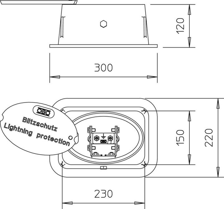 Actual product image OBO Bettermann OBO 5700 SP Underfloor disconnection box with built-in Tre