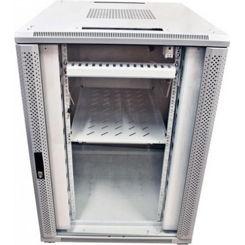Thumbnail - Allnet 19 Schrank 32HE B800 / T900mm *lichtgrau* SNB-Serie Glastür (10.86 HE, 19 Zoll Rack), Serverschrank, Grau