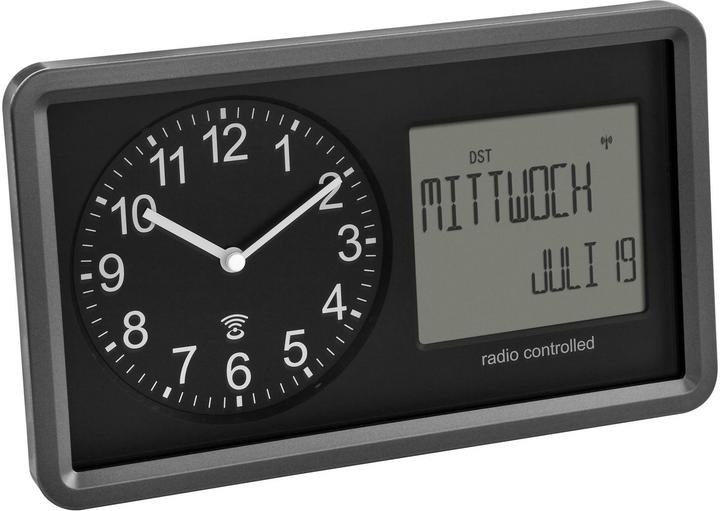 Produktbild TFA Analoge Funkuhr mit digitalem Kalender