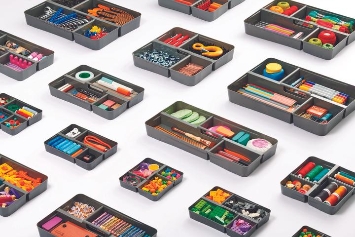 Actual product image Orplast Storage container, insert box, 15.5 litre, with carrying handle, with clips, graphite transparent (29 cm, 15.50 l)