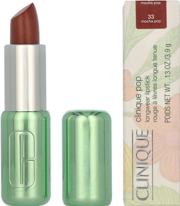 Actual product image Clinique Pop Longwear Lipstick Mocha Pop - Satin 3.9g (Mocha Pop)