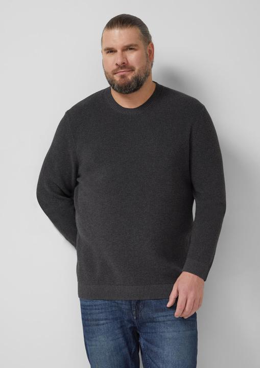 Produktbild s.Oliver Strickpullover Strickpullover mit Crew Neck und Strukturmuster (3XL)