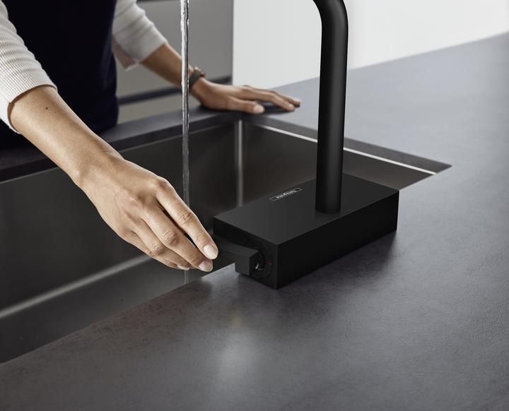 Productafbeelding hansgrohe HG ééngreeps wastafelmengkraan AQUNO Sel 2 DN 15 m sBox uittrekbare uitloop 2jet ma-sw
