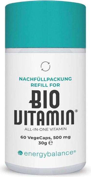 Produktbild Energybalance Bio Vitamin Multivitaminpräparat 500mg Nachfüllpackung (60 Stück, Kapseln, 500 g)