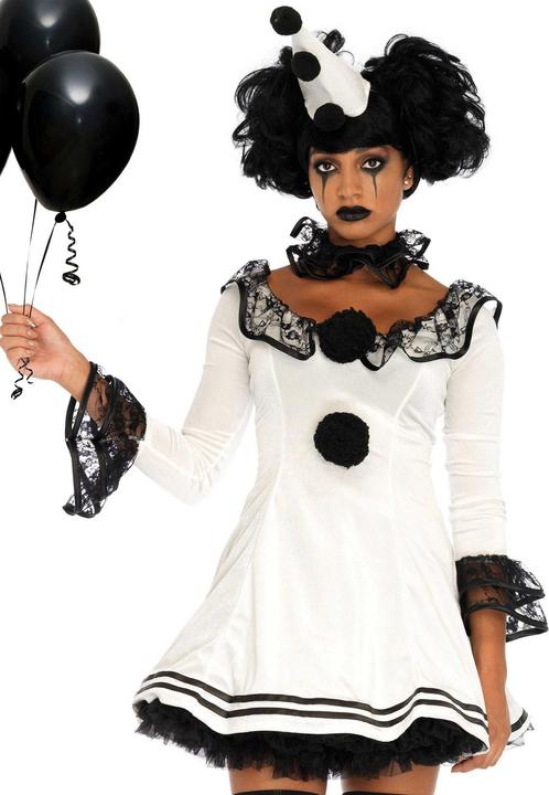 Actual product image Leg Avenue Pierrot frill dress - clown costume for carnival Halloween (S, M)
