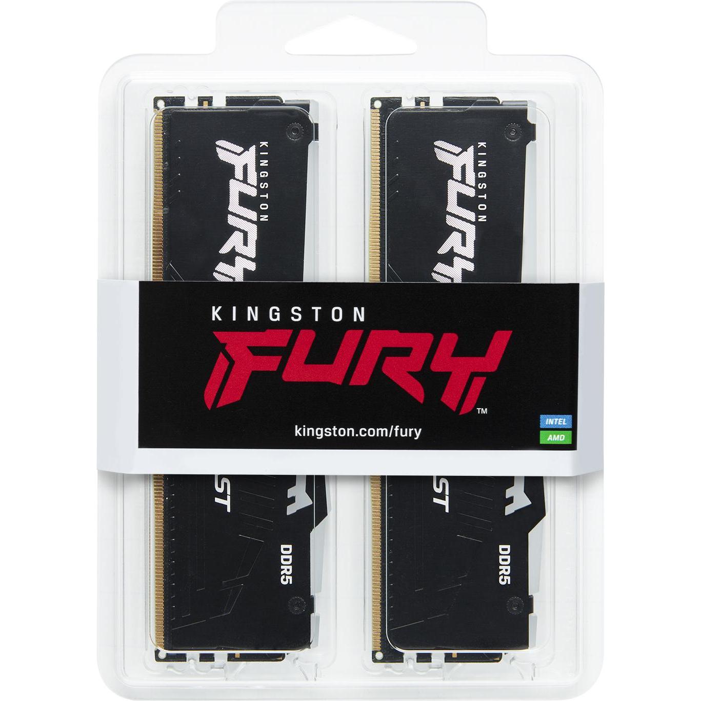 Thumbnail - Kingston FURY Beast RGB (2 x 32GB, 6000 MHz, DDR5-RAM, DIMM), RAM, Schwarz