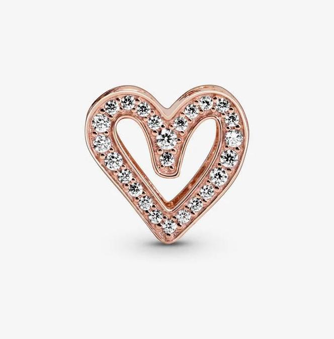Immagine prodotto Pandora Charm a forma di cuore a mano libera Rose Sparkling (Metallo, placcato oro rosa)
