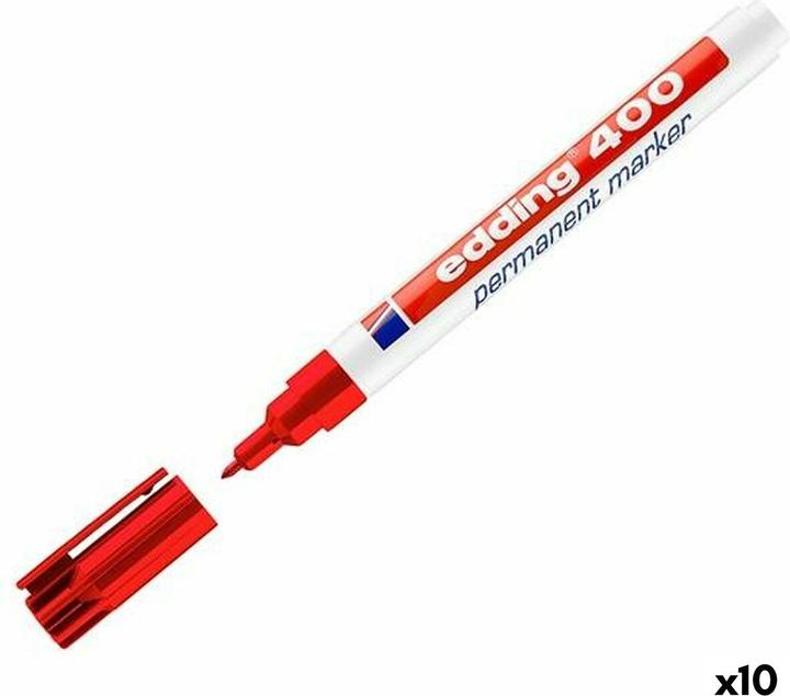 Produktbild Edding e-400 permanent marker permanent marker – Permanent Markers (Red) (10 x)