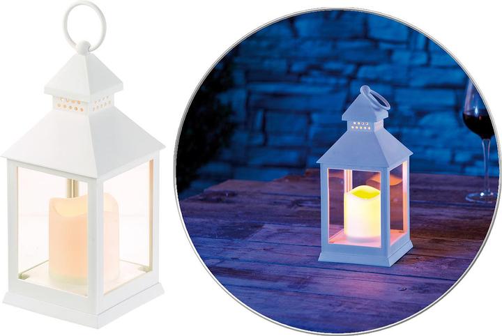 Actual product image Lunartec Lantern with flickering LED candle and timer, battery operated, white (1 x)