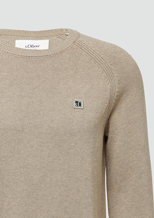 Produktbild s.Oliver Strickpullover Strickpullover aus Baumwolle mit Raglanärmeln (L)