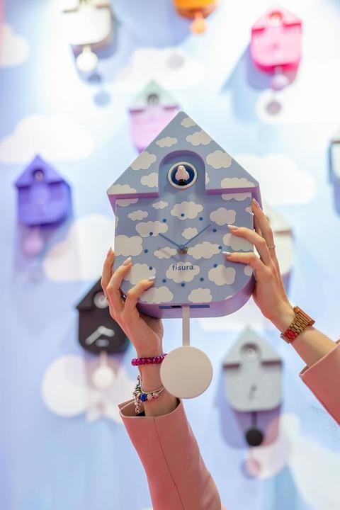 Actual product image Fisura Blue Cuckoo Clock with Clouds