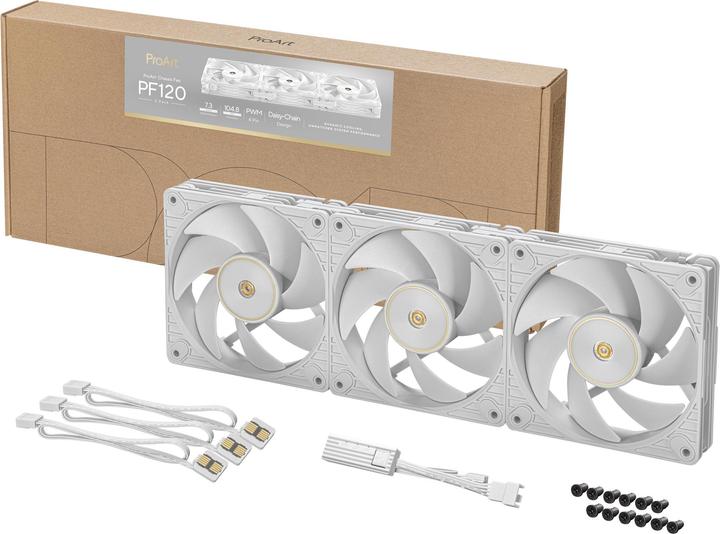 Produktbild ASUS Ventilátor PROART PF120 3in1, 3x120mm, bílá (120 mm, 3x)
